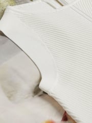 Ted Baker White Tirsso Rib Knit Bodice Mockable Jumpsuit - Image 5 of 5