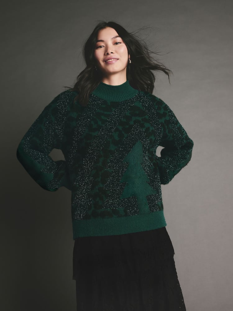 Green Animal Knitted Christmas Jumper - Image 1 of 8