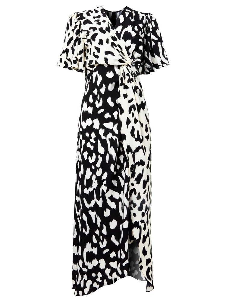 Joe Browns Black Animal Print Silky Wrap Midi Dress - Image 6 of 6