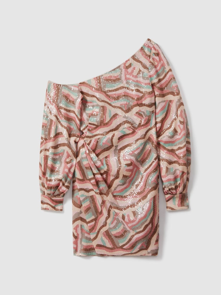 Halston Off-The-Shoulder Sequin Mini Dress - Image 2 of 6