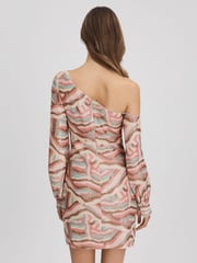 Halston Off-The-Shoulder Sequin Mini Dress - Image 5 of 6