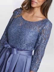 Gina Bacconi Blue Leona Sequin Lace Dress - Image 4 of 6