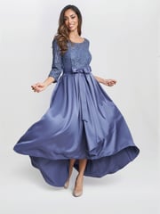 Gina Bacconi Blue Leona Sequin Lace Dress - Image 5 of 6