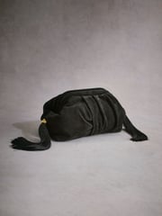 Black Tabitha Simmons Marija Leather Tassel Clutch Bag - Image 1 of 9