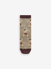 Neutral/Grey Cotton Rich Christmas Character Ankle Socks 3 Pack - Image 4 of 4