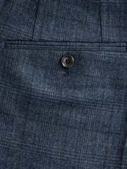 Blue Nova Fides Slim Fit Brushed Check Suit Trousers - Image 9 of 10