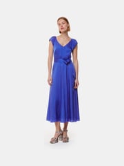 Whistles Petite Cobalt Blue Arie Twist Front Dress - Image 1 of 5