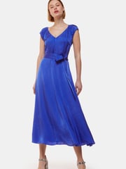 Whistles Petite Cobalt Blue Arie Twist Front Dress - Image 3 of 5