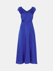 Whistles Petite Cobalt Blue Arie Twist Front Dress - Image 5 of 5