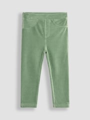 JoJo Maman Bébé Green & Fawn Brown 2-Pack Jersey Cord Jeggings - Image 2 of 7
