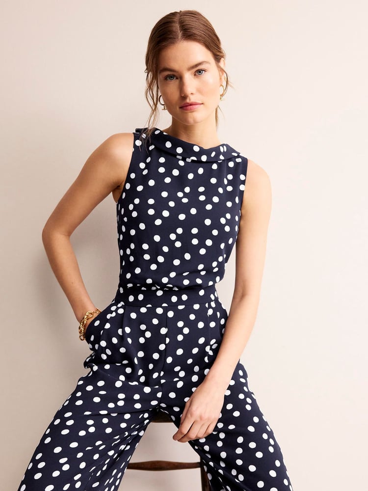 Boden Blue Clarissa Jumpsuit - Image 1 of 5 Boden Blue Clarissa Jumpsuit - Image 1 of 5