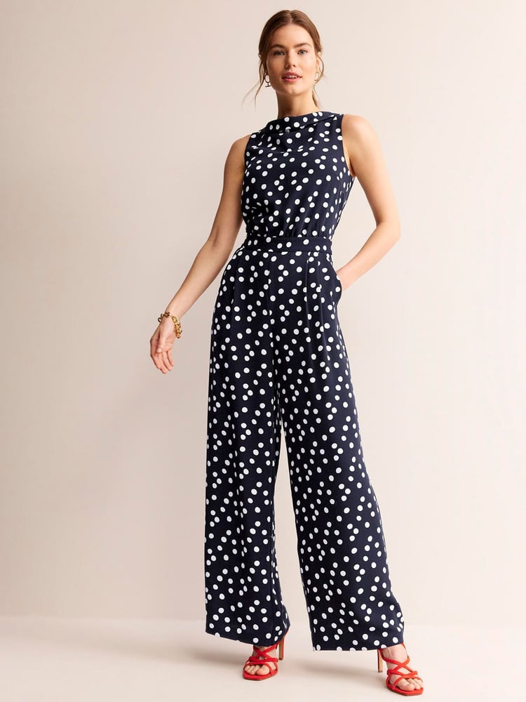 Boden Blue Clarissa Jumpsuit - Image 2 of 5 Boden Blue Clarissa Jumpsuit - Image 2 of 5