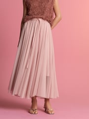 Pink Mesh Maxi Skirt - Image 3 of 8
