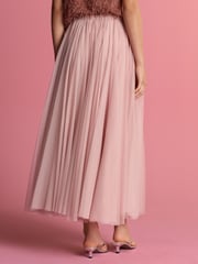 Pink Mesh Maxi Skirt - Image 4 of 8