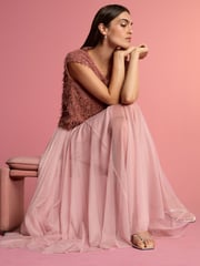 Pink Mesh Maxi Skirt - Image 5 of 8