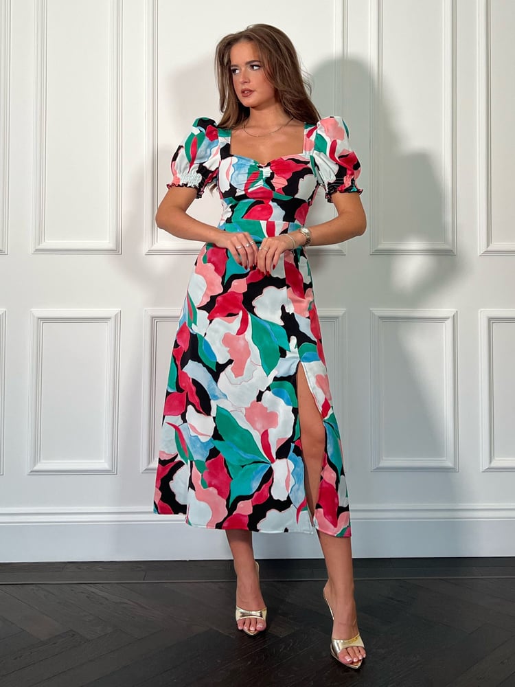 Girl In Mind Black Lillian Sweetheart Midi Dress - Image 1 of 4