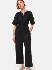 Whistles Black Linen Cosima Jumpsuit - Image 1 of 5