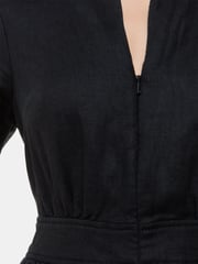 Whistles Black Linen Cosima Jumpsuit - Image 4 of 5