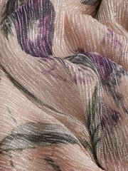 Blush Pink Floral Long Sleeve Ruffle Detail Mini Dress - Image 7 of 8