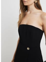 River Island Black Bandeau Wrap Jumpsuit - Image 4 of 5