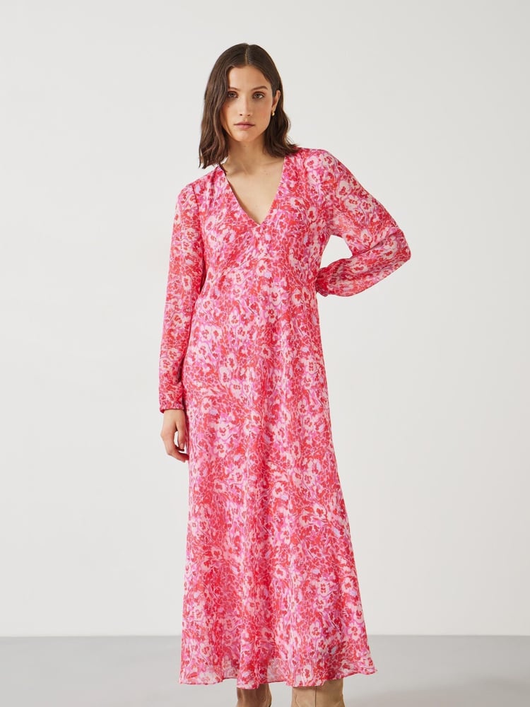 Hush Pink Wray Volume Maxi Dress - Image 1 of 5