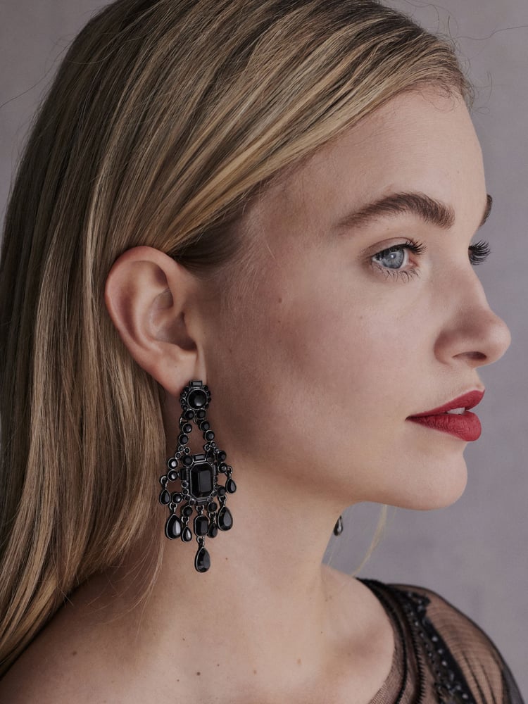 Black Tabitha Simmons Elizabeth Chandelier Earrings - Image 1 of 4
