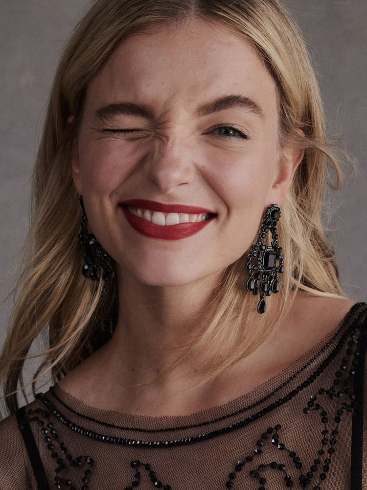 Black Tabitha Simmons Elizabeth Chandelier Earrings - Image 2 of 4
