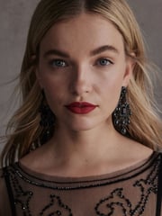 Black Tabitha Simmons Elizabeth Chandelier Earrings - Image 3 of 4