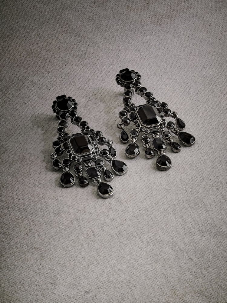 Black Tabitha Simmons Elizabeth Chandelier Earrings - Image 4 of 4