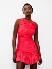 French Connection Pink Althea Pleated Dress - Image 3 of 4
