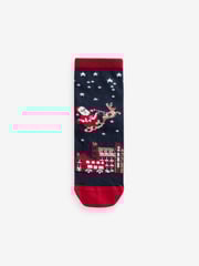 Red/Navy Cotton Rich Christmas Character Ankle Socks 3 Pack - Image 4 of 5
