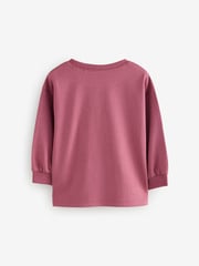 Pink 100% Cotton Long Sleeve Tops 4 Pack (3mths-7yrs) - Image 3 of 8