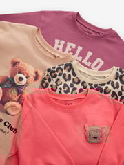 Pink 100% Cotton Long Sleeve Tops 4 Pack (3mths-7yrs) - Image 7 of 8