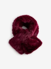Burgundy Red Faux Fur Scarf - Image 1 of 6