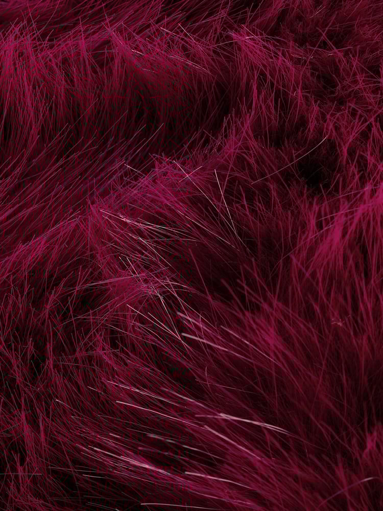 Burgundy Red Faux Fur Scarf - Image 6 of 6