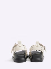 River Island Ecru Studded Fisherman Flatform Sandals - Image 4 of 6