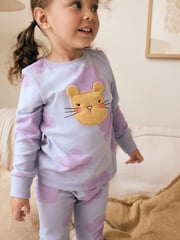 Pastel Cat/ Unicorn/ Flower Long Sleeve Snuggle Pyjamas 3 Pack (9mths-16yrs) - Image 3 of 11