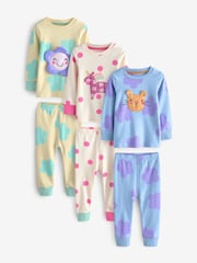 Pastel Cat/ Unicorn/ Flower Long Sleeve Snuggle Pyjamas 3 Pack (9mths-16yrs) - Image 6 of 11
