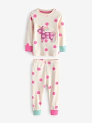 Pastel Cat/ Unicorn/ Flower Long Sleeve Snuggle Pyjamas 3 Pack (9mths-16yrs) - Image 7 of 11