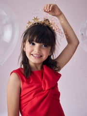Red Scuba Bow Occasion Dress (1.5-16yrs) - Image 3 of 7