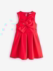 Red Scuba Bow Occasion Dress (1.5-16yrs) - Image 4 of 7