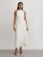 Amur Plisse Halter Neck Maxi Dress - Image 1 of 5