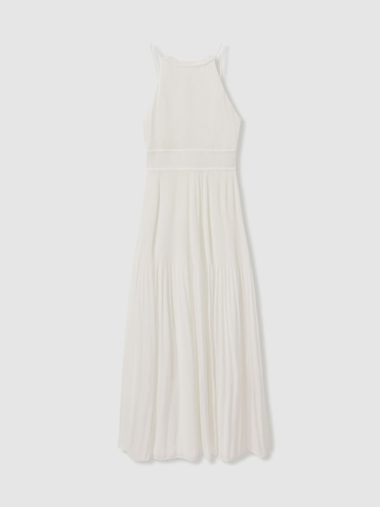 Amur Plisse Halter Neck Maxi Dress - Image 2 of 5