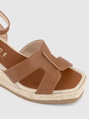 Office Brown Harbour Cut Out Espadrille Wedge Sandals - Image 3 of 4
