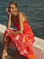 Forever New Orange Poppy Ruffle Gown - Image 2 of 6