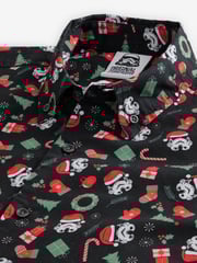 Black Storm Trooper Long Sleeve Christmas Print 100% Cotton Oxford Shirt - Image 4 of 6