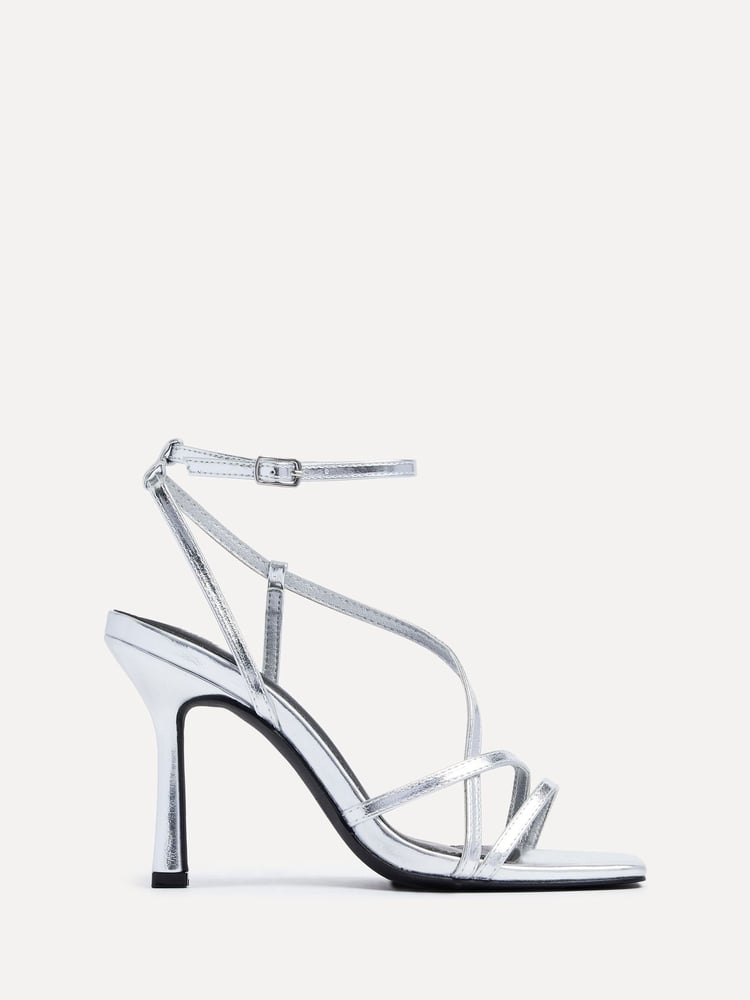 Linzi Silver Savannah Strappy Stiletto High Heels - Image 2 of 5