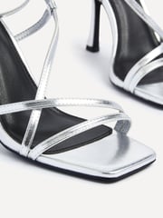 Linzi Silver Savannah Strappy Stiletto High Heels - Image 4 of 5