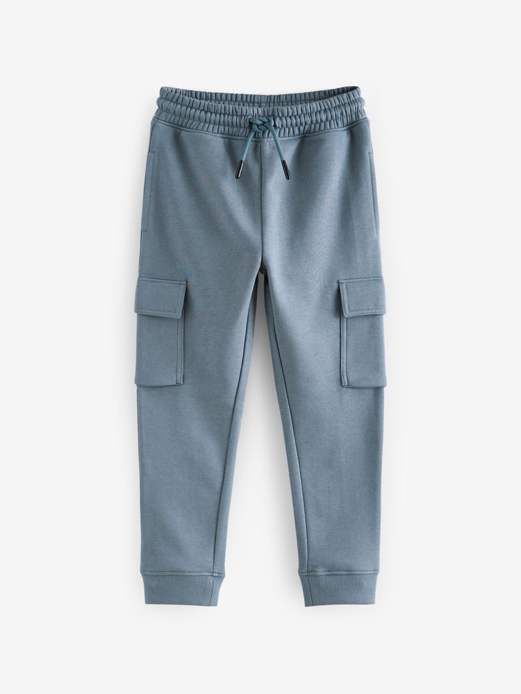 Navy/Mid Blue Slim Fit Slim Cargo Joggers 2 Pack (3-16yrs) - Image 2 of 7