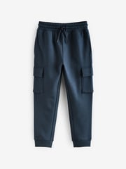 Navy/Mid Blue Slim Fit Slim Cargo Joggers 2 Pack (3-16yrs) - Image 4 of 7